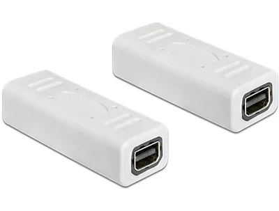 Produktbild von Delock - DisplayPort-Buchse-/Steckerwandler - Mini DisplayPort (W) zu Mini DisplayPort (W) - 3.9 cm - weiß