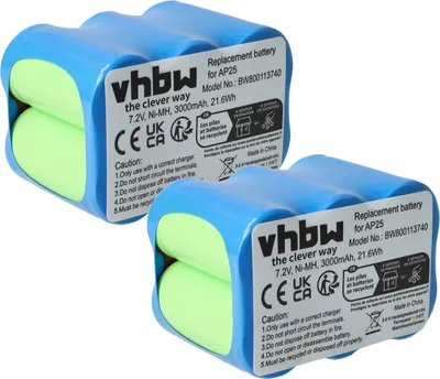 Produktbild von vhbw 2x Akku kompatibel mit Pellenc AP25, P80 Werkzeug (3000 mAh, NiMH, 7,2 V)