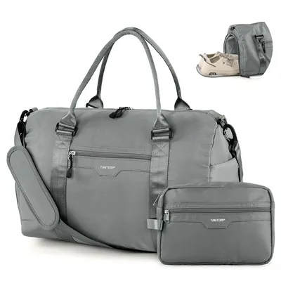 Produktbild von Reisetasche für Damen und Herren, 44.5x20x28 cm Handgepäck Reisetasche Wasserdicht, mit Schuhfach & Nassfach, Sporttasche, für Reisen, Sport & Fitness