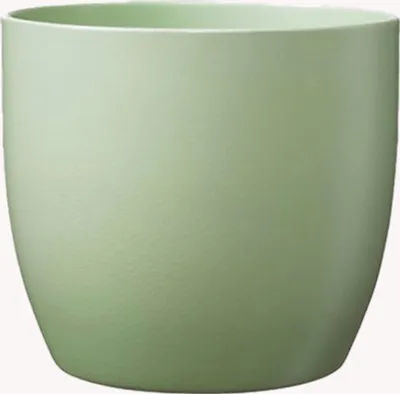 Produktbild von Blumentopf Übertopf  BASEL Pflanztopf matt lindgrün rund Keramik H 15 Ø 16 cm