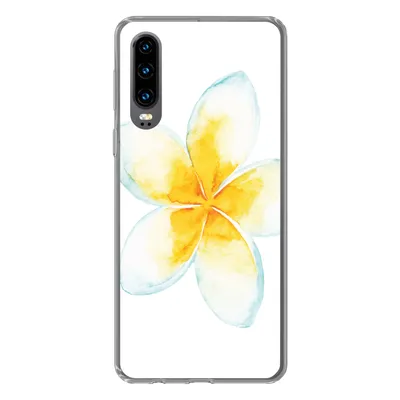 Produktbild von MuchoWow® Handyhülle Schutzhülle Hülle für Huawei P30 Aquarellfarbe - Blume - Tropisch Silikon Softcase Handy Hülle - Kartenbesitzer