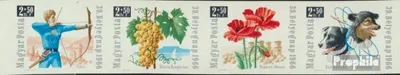Produktbild von Briefmarken Ungarn 1966 Mi 2271B-2274B Viererstreifen (kompl.Ausg.) postfrisch Tag der Briefmarke