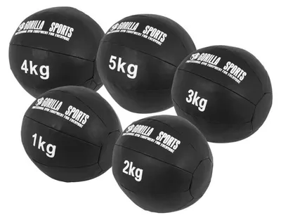 Obrázek produktu pro Gorilla Sports Sada kožených medicinbalů, 15 kg, černý