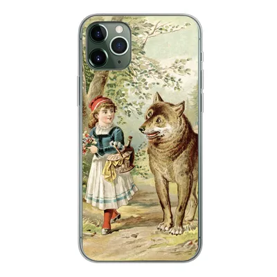 Produktbild von MuchoWow® Handyhülle Schutzhülle Hülle für iPhone 11 Pro Max Wolf - Rotkäppchen - Wald Silikon Softcase Handy Hülle - Schutz