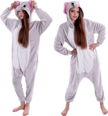 Produktbild von Kigurumi Onesie Grauer Elefant Pyjamas, Größe M