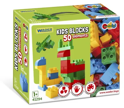 Zdjęcie produktu dla Klocki konstrukcyjne Kids Blocks 50 elementów w pojemniku
