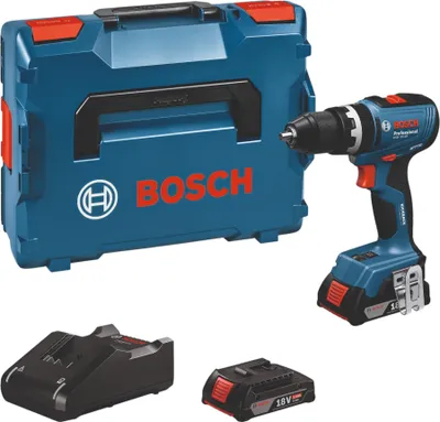 Produktbild von Bosch GSB 18V-65 Professional Akku Schlagbohrschrauber 18 V 65 Nm ( 06019N3100 ) Brushless + 2x Akku 2,0 Ah + Ladegerät + L-Boxx