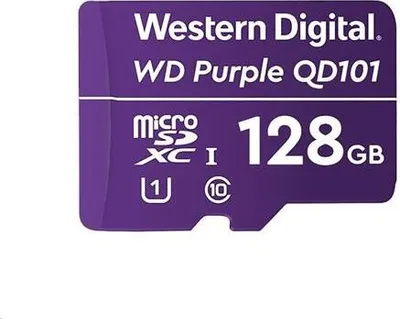 Obrázok produktu pre Western Digital WD Purple SC QD101, 128 GB, MicroSDXC, Trieda 10, Class 1 (U1), Purpurová
