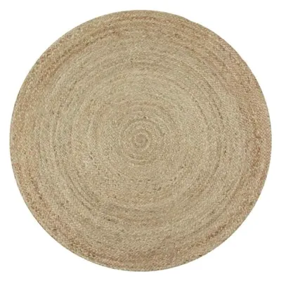 Obrázek produktu pro Jutový koberec, kulatý, průměr 70 cm, barva přírodní, vhodný do obývacího pokoje a ložnice