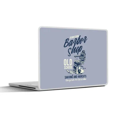 Produktbild von MuchoWow® Laptop Aufkleber Sticker Cover Mancave - Stuhl - Barbier - Luxus - Vintage 36.5x27.5 cm - Laptop-Sticker