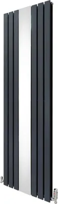 Obrázek produktu pro Radiátor se zrcadlem a chromovanými termostatickými ventily - 1800 mm x 565 mm - antracitově šedý