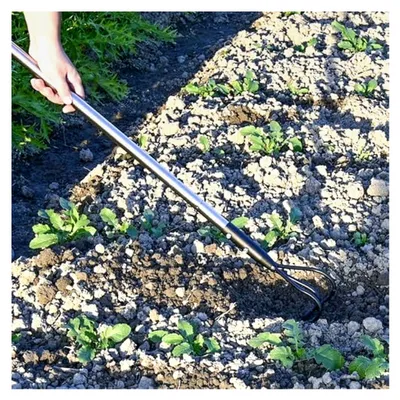 Produktbild von Handgrubber, 145 cm langer Handgrubber aus Kohlenstoffstahl, verstellbare Länge, 3-Zinken-Grubber für den Garten, Lockerung des Bodens, Gartenhacke