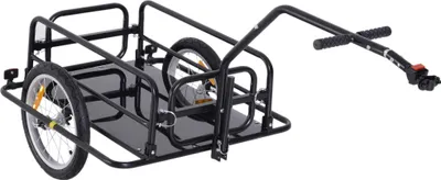 Image de Remorque pour vélo Fortuna Lai  Remorque cargo capacité de charge 40 kg, remorque de transport avec attelage rabattable, noir, 155 x 71,5 x 77 cm
