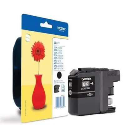 Produktbild von Brother LC121BK - Schwarz - original - Blisterverpackung - Tintenpatrone - für Brother DCP-J100, J105, J132, J152, J552, J752, MFC-J245, J470, J650, J870