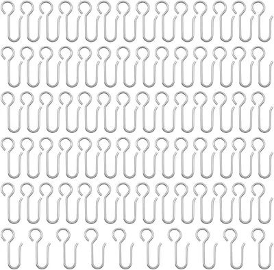 Imagen del producto de Ganchos metálicos para cortinas, 80 unidades, 34 x 18 mm, para cortinas y cortinas de ducha