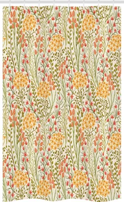 Produktbild von ABAKUHAUS Blume Schmaler Duschvorhang, Alte Weinlese Ivy Flieder, Badezimmer Deko Set aus Stoff mit Haken, 120 x 180 cm, Mehrfarbig