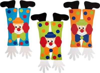 Produktbild von Bastelset Clown Fensterbild / Girlande, 6 Stück