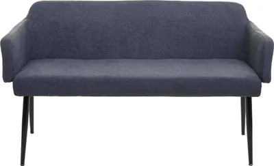 Produktbild von Sitzbank HWC-L13, Esszimmerbank Bank Polsterbank Garderobenbank Rückenlehne Armlehne Stoff/Textil 133cm  anthrazit