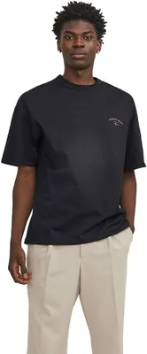 Immagine prodotto di Maglietta a maniche corte Jack & Jones Santorini con grafica, colore nero, taglia uomo 2XL, colore nero, taglia 2XL