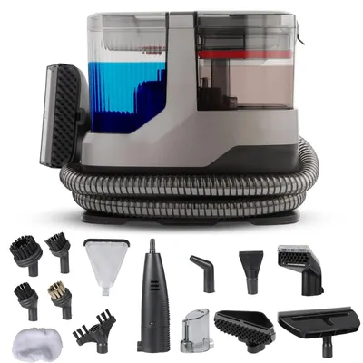 Produktbild von Tragbarer Textil- und Teppichreiniger - Handlicher Fleckenentferner - Dampfreiniger 1800W - 16 kPa starke Saugkraft - Für Sofa Vorhang Haustiere - EU-Stecker