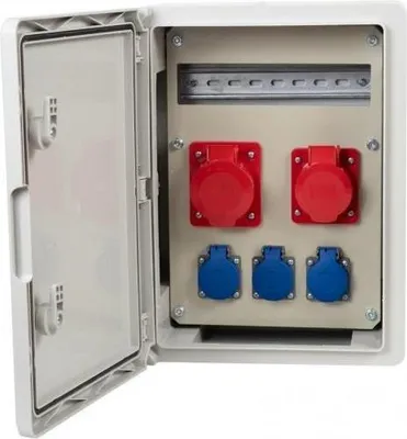 Imagen del producto de Caja de distribución Bauverteiler RB-300 12M, 16A/5P, 32A/5P, 3x230V, IP65