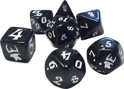 Immagine prodotto di Munchkin Set di dadi poliedrici nero/bianco - Würfel
