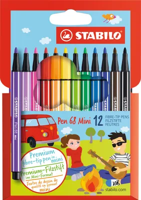 Produktbild von Premium-Filzstift - STABILO Pen 68 Mini - 12er Pack - mit 12 verschiedenen Farben