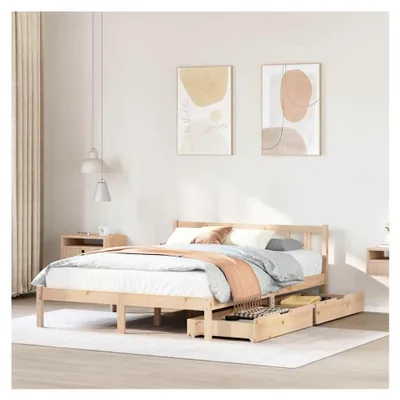 Produktbild von Bettgestell 120x200 cm aus massivem Kiefernholz ohne Matratze