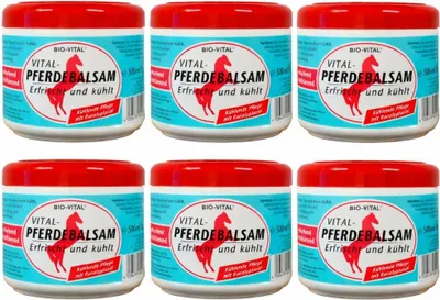 Produktbild von Bio-Vital Pferde-Balsam Gel Pferde-Salbe Sport-Gel Kühlend Eucalyptus-Öl (6 Pack)