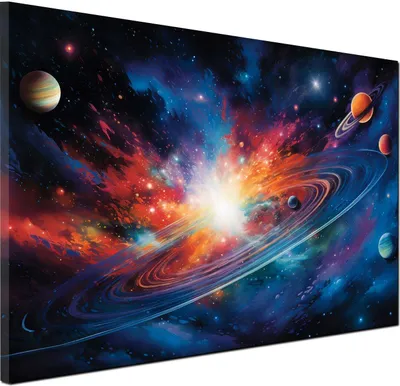 Produktbild von Universum WeltraumWandbild Leinwandbild Kunstdruck XL Wanddeko: 90x60x4cm