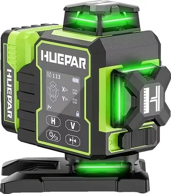 Obrázok produktu pre Laserová vodováha, 4x360° meranie, elektrická otočná základňa, LCD displej, sada-1