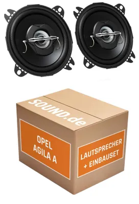Produktbild von Lautsprecher Boxen Einbaupaket Dachhimmel Heck JVC CS-J420 passend für Opel Agila A | 2x Tief-Mitteltöner mit integriertem Hochtöner 210W MAX