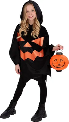 Produktbild von Smiffys - Poncho für Kinder - Halloween SM1352 (Einheitsgröße) (Schwarz/Orange)