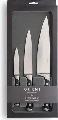 Produktbild von Messerset für die Küche, Orient, Origin Serie, 3-teilig, Premium, Deutscher Edelstahl X50 Ultra+, Schwarz