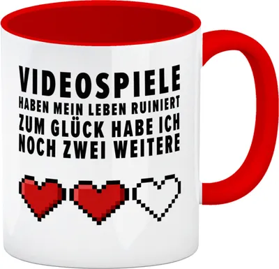 Produktbild von Videospiele haben mein Leben ruiniert… Kaffeebecher Rot