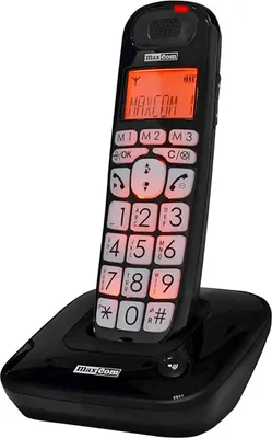 Productafbeelding van MaxCom MC6800, DECT-telefoon, Draadloze headset, Luidsprekerfunctie, 20 tonen, Identificatie van het nummer, Zwart