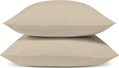 Image de Bleu Calin Lot de 2 Taies d'oreiller 100% Percale de coton - Lin - 65x65cm