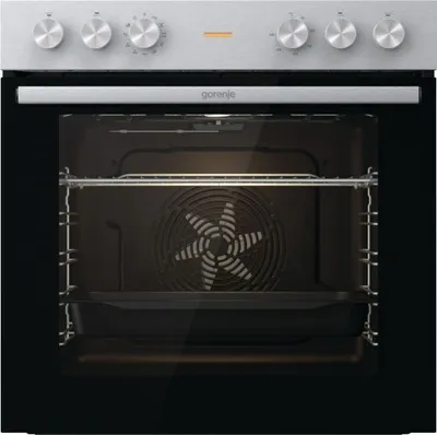 Gorenje BC6715E02XK Einbauherd, 60cm breit, 77 L, Pizza Funktion, Umluft, Großflächengrill, Schnellaufheizung, Edelstahl/Schwarz