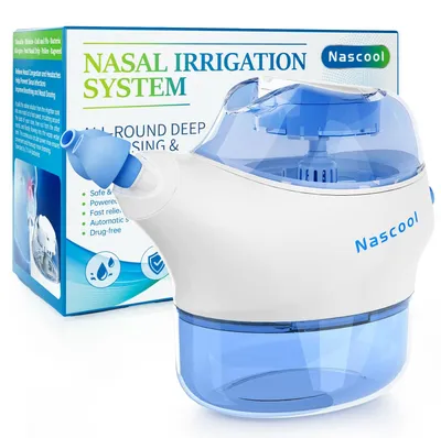 Produktbild von Nascool Nasendusche Erwachsene, 50 Nasensalz, Abwasser automatisch sammeln