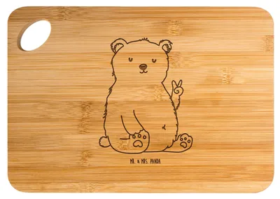 Produktbild von Mr. & Mrs. Panda Brett Eisbär Faul - Transparent - Geschenk, Nordpol, Büro, Homeoffice, Bär, Frühstücksbrettchen, holzschneidebrett, Schneidebrett, Holzbrett, jausenbrett