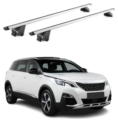 Produktbild von Dachträger Grundtäger für Peugeot 5008 mk2 2017-2024 100kg Alu Silber 2tlg ABE, KI-generiertes Bild