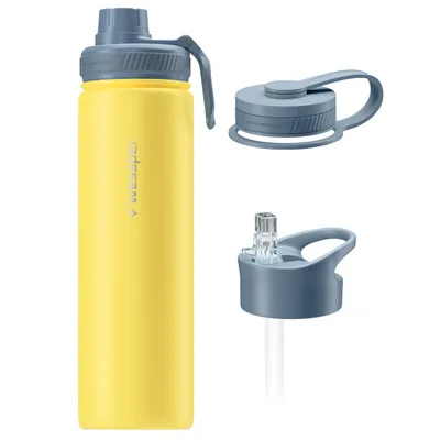 Produktbild von Wessper B3 THERMOSTEEL Thermoflasche 0,7 L Gelb mit 3 Verschlüssen