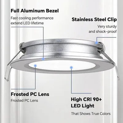 Productafbeelding van 12V LED-plafondlamp, aluminium, koel wit, 5000K, geschikt voor campers, boten en caravans