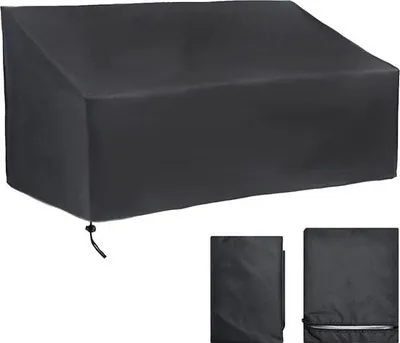 Produktbild von 2-Sitzer Gartenbank Abdeckung, Schutzhülle für Gartenbank, wasserdicht, UV-beständig, winddicht, reißfest Oxford-Gewebe Bankabdeckung, Gartenbankabdeckung, 134 x 66 x 89 cm