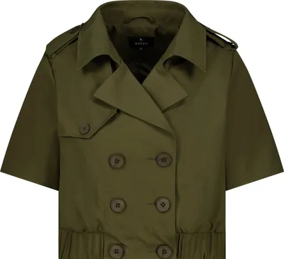 Produktbild von Monari Cropped Trench Jacke mit Reverskragen, Schulterklappen, olive, Gr. 42