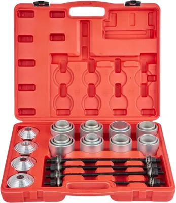 Produktbild von Traktor mit Radlagern PRO – Montageset – 28-teilig – Stahldorne – Nabenentferner – Demontagewerkzeug