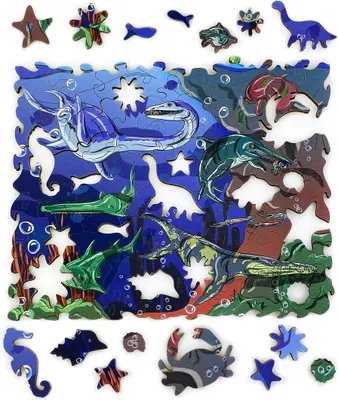 Produktbild von Ulanik Holzpuzzle Meeresdinosaurier