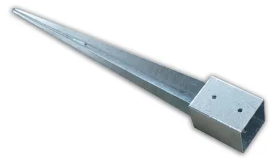 Produktbild von PROFI 91 x 91 mm Einschlaghülse, Pfostenanker für 90 x 90 mm Pfosten, feuerverzinktes Eisen mit Montagelöchern, für Flechtzaun und Sichtschutz, langlebig und schnell montiert