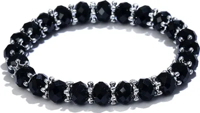 Produktbild von Elegantes Perlen-Armband, Armreif, Damen-Schmuck, Geburtstag, Jahrestag, Geschenk-Schwarz