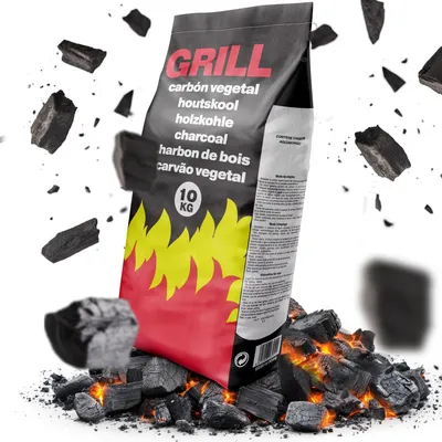 Produktbild von Flammingo® Grillkohle 10kg – Holzkohle aus Hartholz – 100% Naturkohle – extra grob – lange Brenndauer – ideal für Grill, Smoker & BBQ